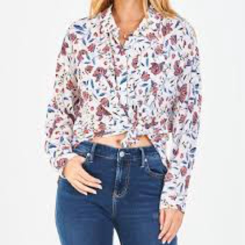 Rachel Zoe Multicolor Floral Button Down Shirt